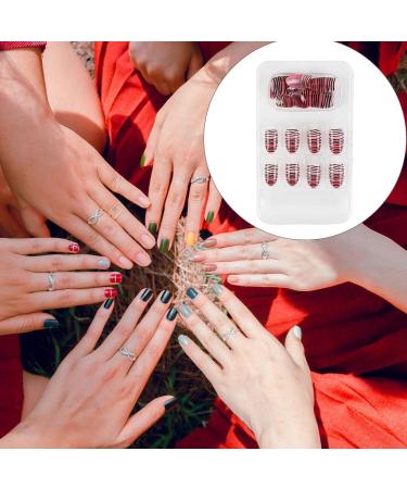 dijiusidy False Nail Fashionable Various Shapes Fingernail Full Coverage Strong Viscosity Adjustable Paster for Manicure Art 29 F741 29 1 count (Pack of 1) - Buy Online on GoSupps.com
