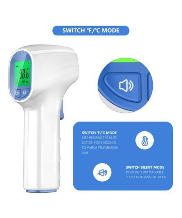 Touchless Forehead Thermometer for Adults and Kids - Instant Accuracy Readings, Fever Alarm, Quiet Vibration Feedback - 40 Memory Function - Green - Buy Online on GoSupps.com