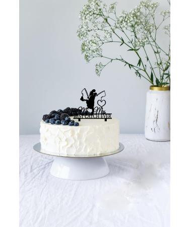 ximoogoooz Funny Fishing Wedding Cake Topper - Best Catch Ever - Groom Hugging Bride Fishing Couple Cake Topper Mr&Mrs Wedding Cake Topper (Fishing Couple) - Buy Online on GoSupps.com
