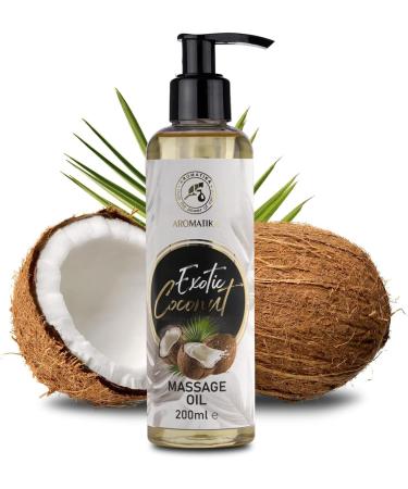 Buy Coconut Massage Oil 200ml - All-Natural Body Oil with Almond Grape Seed and Jojoba Oils - Relaxation & Coconut Scent - Perfect for All Skin Types | International Shipping - Buy Online on GoSupps.com