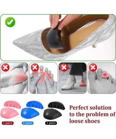 Shoe Filler Inserts - Size Reducer Toe Cushions for Big Shoes | 3 Pairs High Heel & Leather Shoe Insoles - Buy Online on GoSupps.com