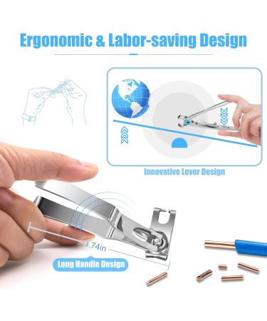 Nail Clippers for Men Thick Nails - DRMODE 16mm Wide Jaw Opening Extra Large Toenail Clippers & Easy Grip 360 Degree Rotary Fingernail Clippers for Seniors Nail Cutter with Nail File Cuticle Trimmer Nail set Silver - Buy Online on GoSupps.com