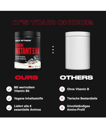 Body Attack Extreme Instant EAA Powder - Watermelon - 500g | 8 Essential Amino Acids for Muscle Building & Protein Nutrition | Made in Germany - Buy Online on GoSupps.com
