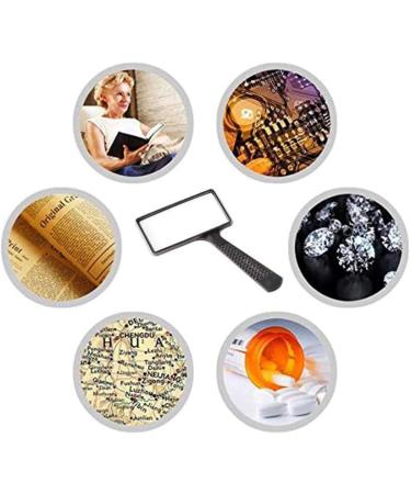 Lightweight Magnifying Glass Hand-Held Square Oblique Handle 3 Times High-Definition Anti-Big Mirror for Reading and Repair Lofty Ambition - Buy Online on GoSupps.com