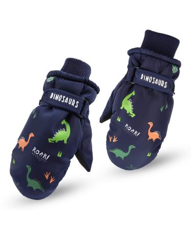 XIAOHAWANG Kids Ski Gloves Baby Boys Winter Dinosaur Glove Toddler Girls Waterproof Mittens 2-8 Years Navy Dinosaur 4-8 Years - Buy Online on GoSupps.com
