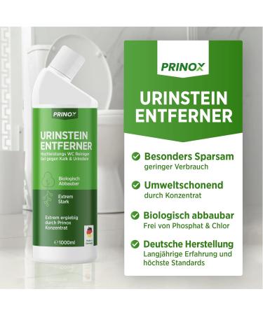 Prinox 4x Urine Stone Remover 1000 ml - Extra Strong Professional Toilet Cleaner & Lime Remover Concentrate - Powerful 4L Solution for Tough Stains - Buy Online on GoSupps.com