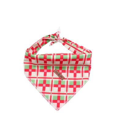 lionet paws Bandana for Dog Headscarves Dog Scarf Triangular Scarf for Small Medium and Large Dogs L (Pack of 1) Green Rhombus