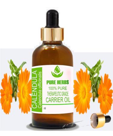 Pure Herbs Calendula Oil Pure and Natural Therapeutic Grade with Drops 50 ml