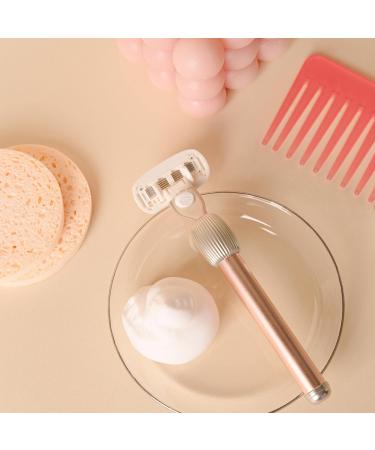 Fler The Razor Starter Set - Women's Interchangeable Razor with Aloe Vera & Vitamin E Blades - Blush Pink - Unisex Razor & 2 Replacement Heads - Buy Online on GoSupps.com