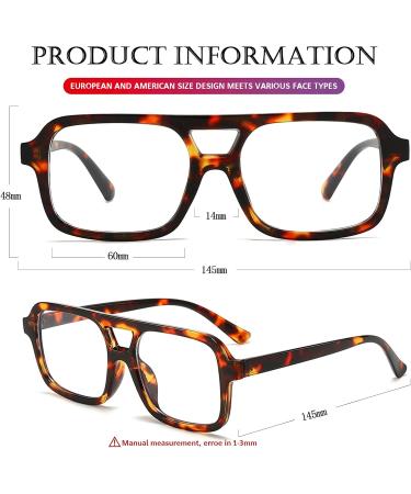 Buy PORADAY Blue Light Glasses for Men & Women - Retro 70s Square Aviator Eyewear | Vintage Trendy Rectangle & Leopard Styles Shop Now - Buy Online on GoSupps.com