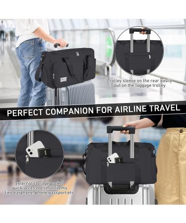 Womens Travel Gym Bag with Shoe Compartment - Large Capacity Weekender Duffel for Sport & Yoga - Black - Buy Online on GoSupps.com