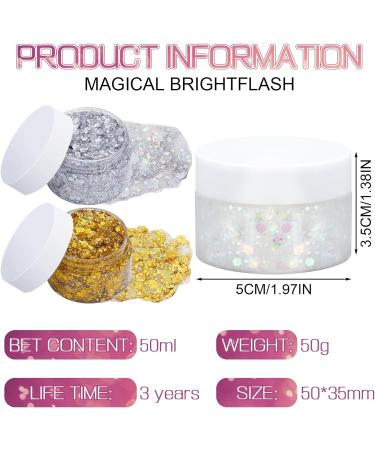 3Pcs Holographic Body Glitter Gel with 3 Makeup Brushes 50ml Mermaid Sequins Sparkling Liquid Eyeshadow Sequins Glitter for Face Body Eye Hair DIY Art Festival Party Makeup Decoration - Buy Online on GoSupps.com