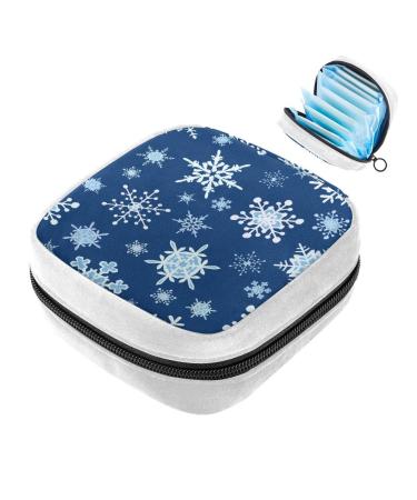 GIAPB Sanitary Napkin Storage Bag Period Bag Tampon Bag Makeup Bag Pad Pouch Winter Snowflake Color4475