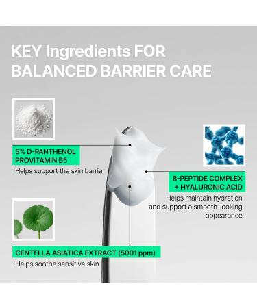 OCLANCE Centella B5 Calming Barrier Cream Lightweight Non-Greasy Face Moisturizer for Sensitive Skin with Panthenol Centella & 8-Peptide Complex Fragrance-Free Korean Skincare 1.85 fl oz (55ml) - Buy Online on GoSupps.com