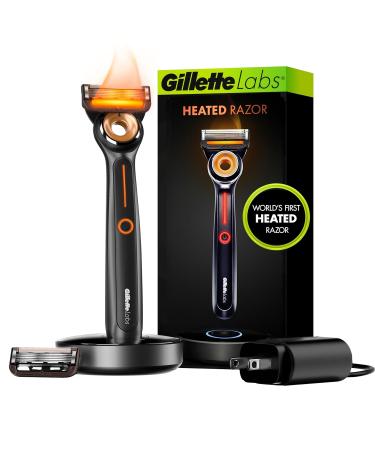 Gillette Heated Razor for Men, Starter Shave Kit by GilletteLabs, 1 Handle, 2 Razor Blade Refills, 1 Charging Dock Heated Razor Kit - Buy Online on GoSupps.com
