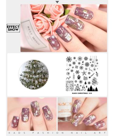 KADS Christmas Stamp Plate Image Template Nail Art Stencil - Christmas Tree Snowflake Design (CH018) - Buy Online on GoSupps.com