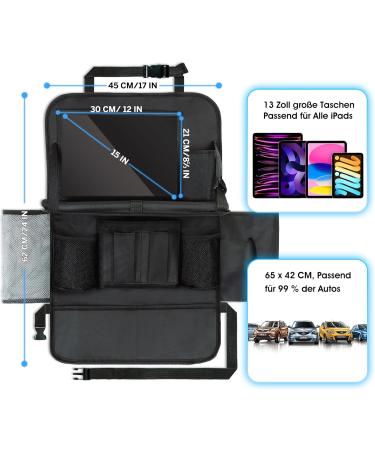 Buy Eweima Auto Organizer for Children 13 Storage Compartments & Foldable Table Back Seat Organizer with Touchscreen Tablet Holder Waterproof & Black - Buy Online on GoSupps.com