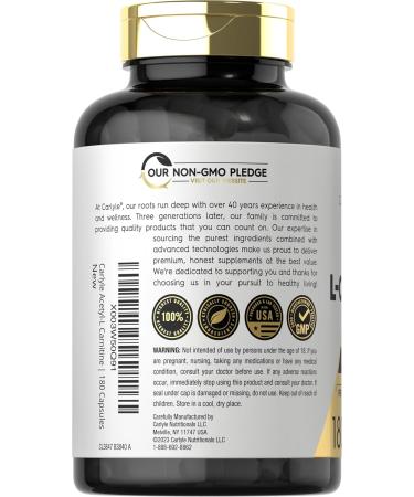 Carlyle Acetyl L-Carnitine HCL 500mg - 180 Count Non-GMO Gluten Free Supplement | International Shipping Available - Buy Online on GoSupps.com