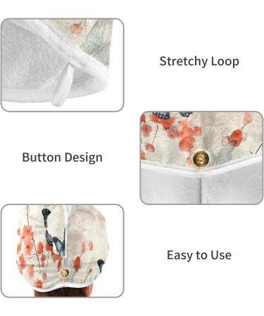 Summer Flowers Butterflies Hair Towel 2 Pack | Super Absorbent Quick Dry Hair Turbans for Women & Girls - Buy Online on GoSupps.com