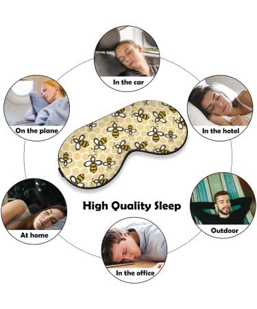Yellow Bee & Honeycomb Sleep Mask Eye Cover - Adjustable Strap, Blocks Light for Men and Women - Ideal for Sleeping, Travel, and Naps - Buy Online on GoSupps.com