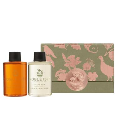 Noble Isle Gift Set | Premium Woodland Walk Shower Gel Gift Set for Women & Men | Limited Edition Body Care Gift Set Collection | Britain In A Bottle | Made in the UK - 2x 75ml