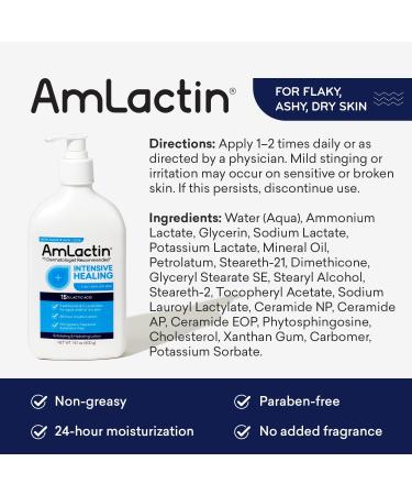 AmLactin Rapid Relief Restoring Lotion + Ceramides 14.1 Ounce with Pump Paraben Free - Buy Online on GoSupps.com