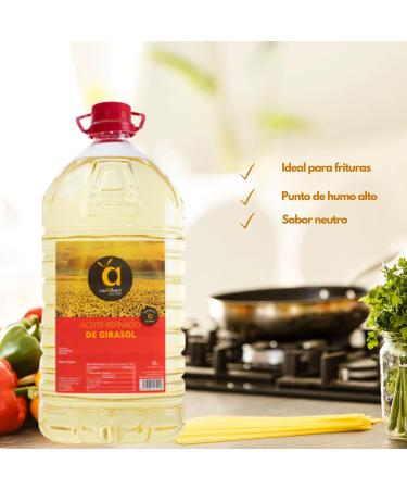 Casalbert High Oleic Sunflower Oil for Cooking & Frying - 5L Canister | Refined & Ideal for Healthy Meals - Buy Online on GoSupps.com