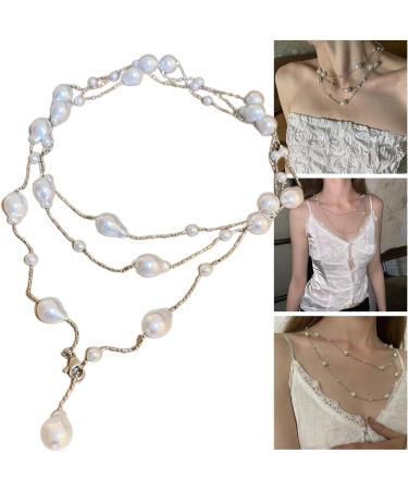 OralGos Fashion Double Strand Necklace - Charm Sweater Chain for Parties & Weddings - Long Plastic Necklace - Buy Online on GoSupps.com