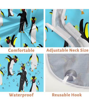 Animal Penguin Pattern Beard Bib Apron - Non-Stick Waterproof Grooming Cloth with Suction Cups | Perfect Gift for Men - Buy Online on GoSupps.com