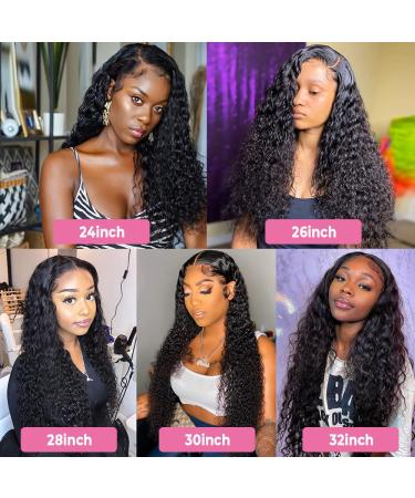 Heylisa 26 Inch Deep Wave Lace Front Human Hair Wig - Pre Plucked, HD, Natural Color, 180% Density for Women - Buy Online on GoSupps.com