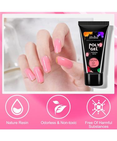 Soft Pink Poly Nail Gel 15ML - Easy DIY Nail Builder for Home Use & Art - Buy Online on GoSupps.com