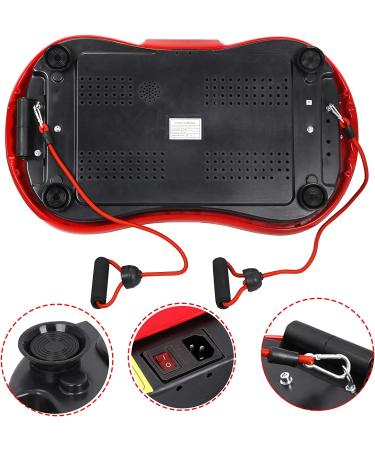 Super Deal Pro Vibration Plate Exercise Machine - Whole Body Workout Fitness Platform with Loop Bands, Bluetooth & Remote - 99 Levels Red - Buy Online on GoSupps.com