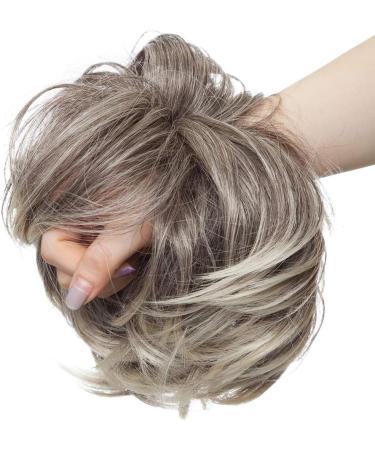 Tousled Updo Messy Bun Hair Extension Ponytail - Medium Brown to Bleach Blonde - Buy Online on GoSupps.com