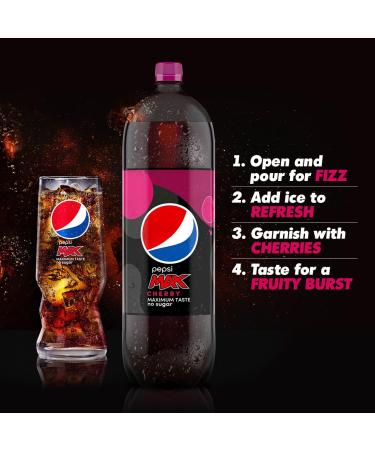 Pepsi Max Cherry 2L - Refreshing Zero-Calorie Soda Drink - Buy Online on GoSupps.com