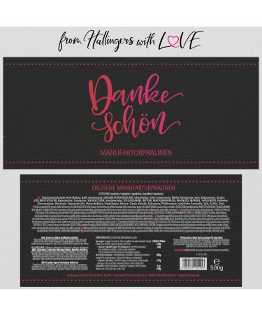 Hallingers Thank You XXL - Handmade Pralines Gift Can (500g) | Alcohol-Free Noble Cocoa Chocolates | Perfect for Mother's Day Father's Day & Birthdays - Buy Online on GoSupps.com