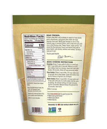 Buy Bob's Red Mill Whole Grain Millet - 28 oz Resealable Pack - Buy Online on GoSupps.com