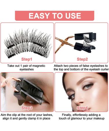 Movstriker Magnetic Eyelashes without Eyeliner Reusable 4 Pairs False Eyelashes Magnetic No Glue Natural Look 3D Effect Magnetic Lashes with Applicator Waterproof and Easy to Wear - Buy Online on GoSupps.com