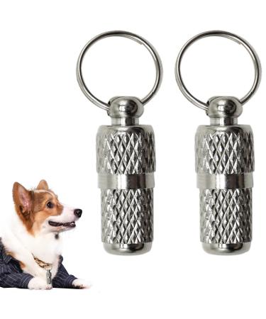 SZCXDKJ Pet ID Tag 2Pcs Mini Anti-Lost Dog Tag Tag Barrel Tube with Address Name Label Anti -Lost Dog Cat ID Tag for Collar of Dog Cat