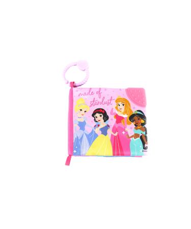 Disney Baby Princess Soft Crinkle Book with Teether Corner Pink Infant Baby Toddler- Great for Travel