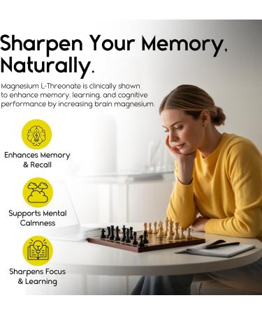 Magnesium L-Threonate Gummies for Adults & Kids 2000mg Brain Supplements for Memory and Focus - Calm Magnesium Gummies for Improved Sleep and Healthy Mind - 60 Count (Pack of 1) - Buy Online on GoSupps.com