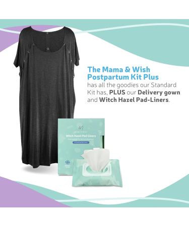 Mama & Wish Postpartum Essentials Kit (14-Piece) - Includes Hospital Post Partum Essentials for Women After Birth Labor and Delivery Gown Peri Bottle Witch Hazel Foam Pad Liners & More! Postpartum Kit - 14 Pieces - Buy Online on GoSupps.com
