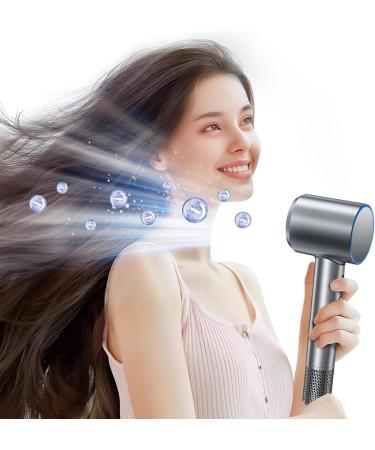 High Speed Professional Hair Dryer - 110 000 RPM 200M Negative Ions 1600W with 360 Rotating Nozzle - Titan Gray - Buy Online on GoSupps.com