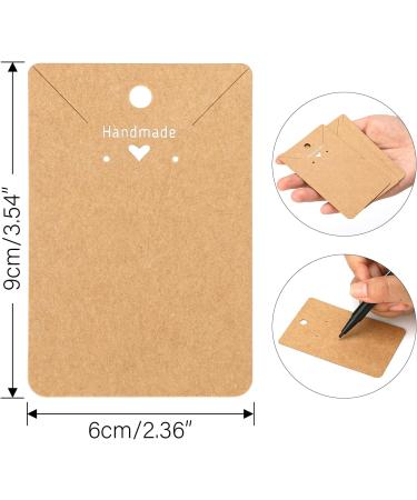 100pcs Kraft Earring & Necklace Display Cards - Personalized Jewelry Cards for DIY Crafts and Retail (3.5x2.4) Brown Paper Ear Studs Display Cards - Buy Online on GoSupps.com