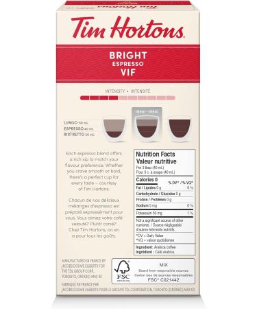 Tim Hortons Bright Espresso Capsules Nespresso Original Line Compatible Capsules 100 Count Bright Espresso 10 count (Pack of 10) - Buy Online on GoSupps.com