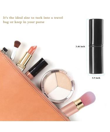 Falliny 2 Pack Retractable Kabuki Makeup Brush Set - Portable Face Blush Brush for Flawless Cosmetics - Black&Rose Gold - Buy Online on GoSupps.com