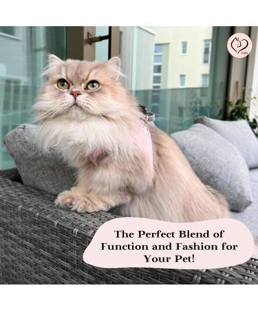 Buy Belffy Cat Dishes & Leash Set - Automatic Leash for Cats Kittens & Dogs | Outbreakproof Jacket & Leash for All Sizes - Medium Pink - Buy Online on GoSupps.com