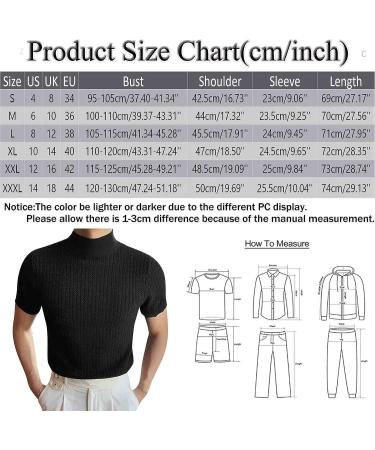 Men's High Collar Turtleneck Short Sleeve T-Shirt Solid Y2-White | Medium - Buy Online on GoSupps.com