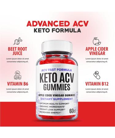 ACV Fast Formula Keto Gummies (2 Pack) - Vegan Weight Loss Supplement with Apple Cider Vinegar, Vitamin B12 & B6 - 120 Gummies - Buy Online on GoSupps.com