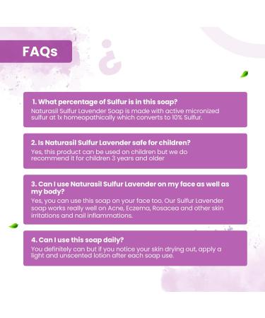 Naturasil Sulfur-Lavender Soap 4 oz - Gentle Cleansing Bar for Skin Issues (Pack of 1) - Buy Online on GoSupps.com