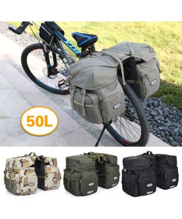 Lixada 50L Waterproof Bike Pannier Bag | Large Capacity Bicycle Trunk Bag | Army Green - Buy Online on GoSupps.com